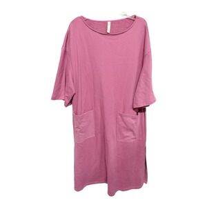 Nap Loungewear Oversized Caftan Dress Pockets Pink One Size Sleep Nightgown